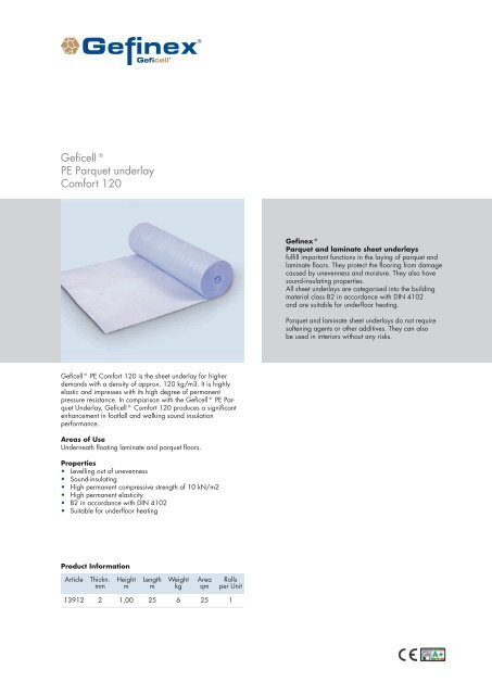 Geficell & Gefitas Sheet Overlays & Underlays 