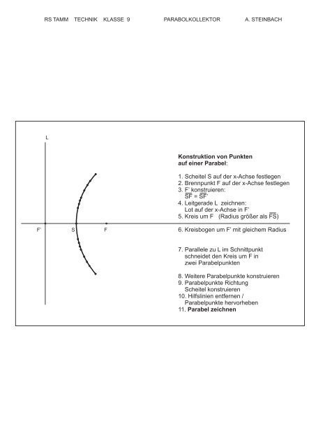 Parabol-Kollektor - Realschule Tamm