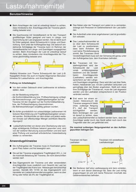 Anschlagpunkte (inklusive Anschlagwirbel) Benutzerhinweise