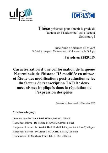 Caractérisation d'une conformation de la queue N-terminale de l