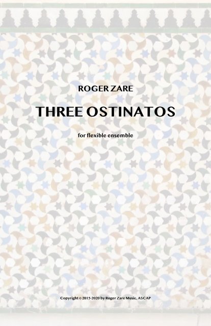 Zare - Three Ostinatos for adaptable band 