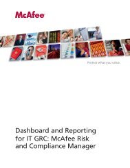 Dashboard and Reporting for IT GRC: McAfee Risk and Compliance ...