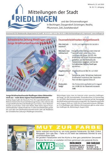 Amtliches Mitteilungsblatt Riedlingen 22.07.2020