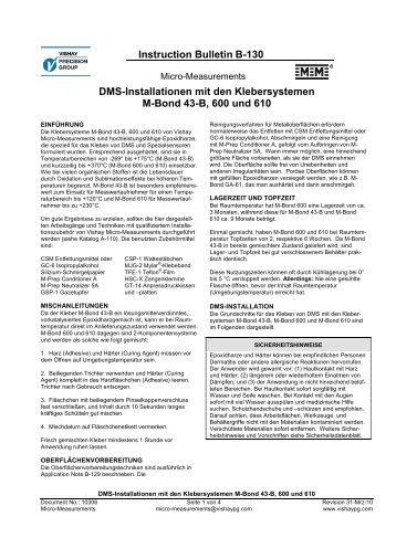 Instruction BulletinB-130 DMS-Installationen mit den ...