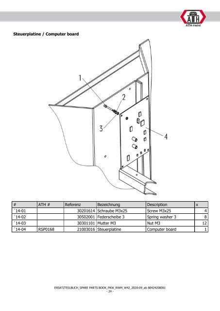 ATH-Heinl ERSATZTEILBUCH SPARE PARTS BOOK W42