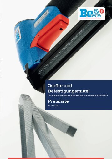 Geräte und Befestigungsmittel Preisliste - BeA