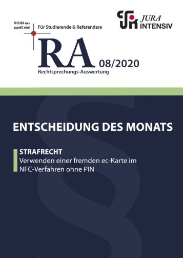 RA 08/2020 - Entscheidung des Monats