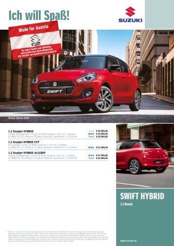 SWIFT HYBRID Preise, Ausstattung und technische Daten
