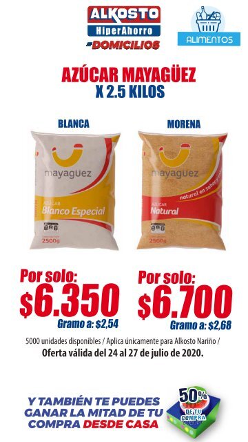 Ofertas Alimentos y Aseo Alkosto Nariño - 24/07/2020