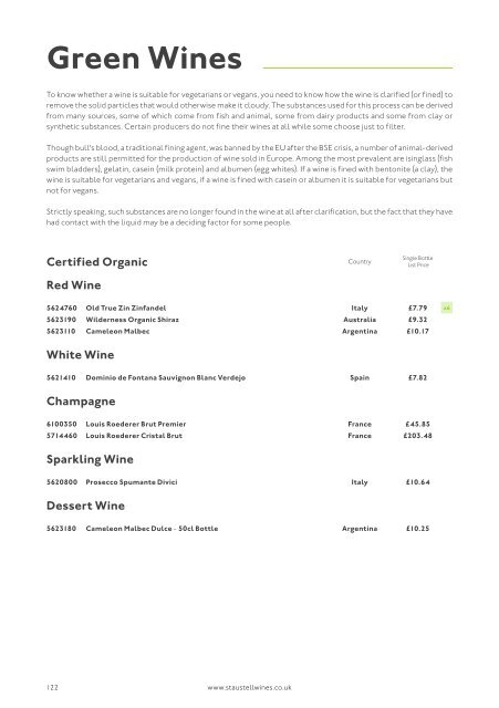 St Austell Wines - Wine List 2020