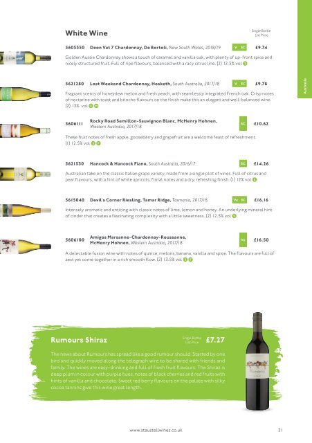 St Austell Wines - Wine List 2020