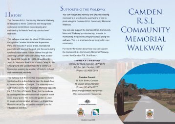 Camden R.S.L Community Memorial Walkway - Camden Council