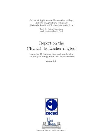 Report on the CECED dishwasher ringtest - Institut für Landtechnik ...