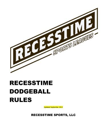 RSL Classic Dodgeball Rules 2012bj-1 - Recesstime Sports Leagues