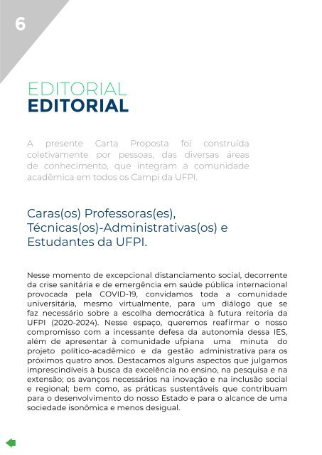 Carta Proposta CHAPA 03 - Nadir Nogueira (Reitora) | Marcos Lira (Vice-Reitor) - UFPI 2020-2024