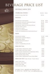 BEVERAGE PRICE LIST - Forestville RSL Club