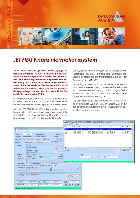 JET FIBU Finanzinformationssystem - Data Systems Austria