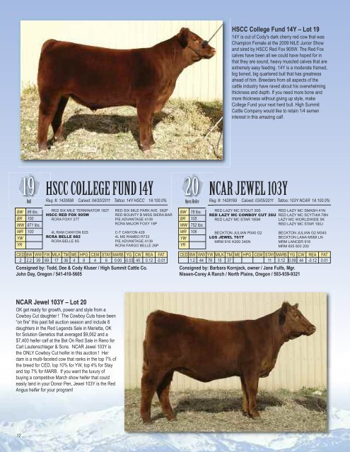 2012 Mile High Classic Red Angus Auction - National Western Stock ...