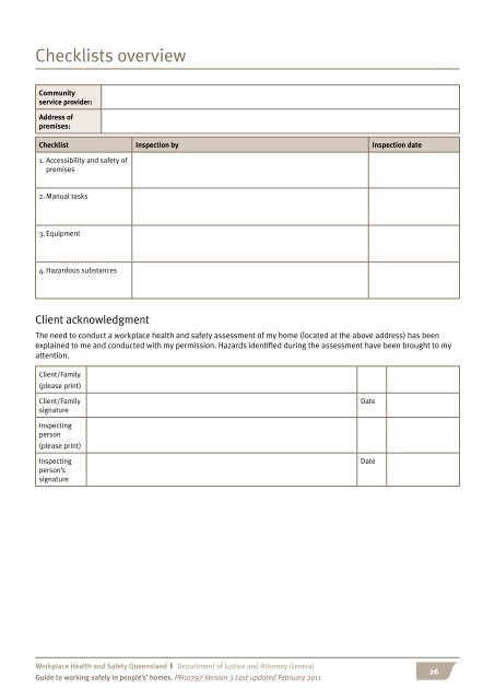 Guide to working safely in people's homes - Queensland Government