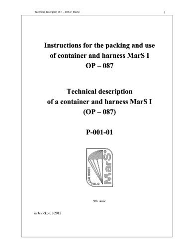 Instructions for the packing and use of container and ... - MarS as