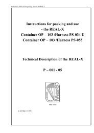 the REAL-X Container OP – 103 /Harness PS-034 U ... - MarS as