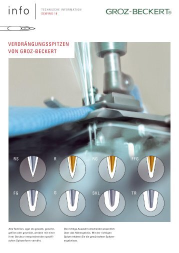 Sewing 16 - Verdrängungsspitzen von Groz-Beckert