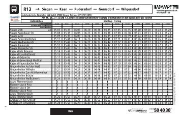 R13 → Siegen Kaan Rudersdorf Gernsdorf Wilgersdorf - ZWS