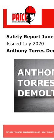 Anthony Torres Demolition June 2020 Report 