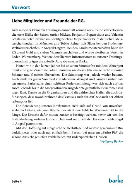 Rennrudern - Stuttgarter Rudergesellschaft