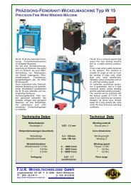 PRÄZISIONS-FEINDRAHT-WICKELMASCHINE Typ W 15 - F.U.R. ...