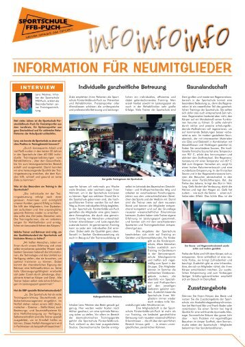 INFORMATION FÜR NEUMITGLIEDER - Sportschule Puch