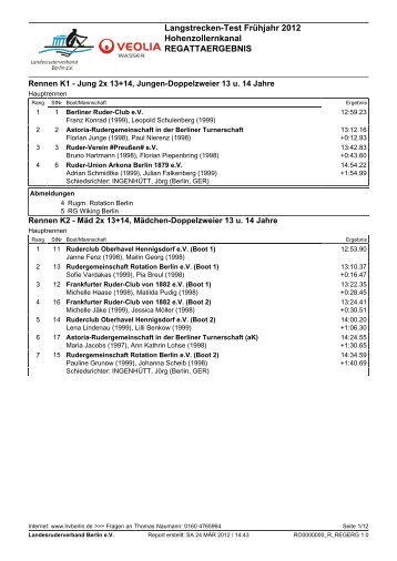 2012 LSF Ergebnis - Landesruderverband Berlin eV