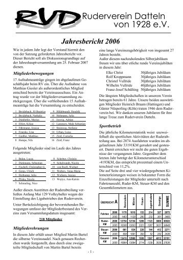 Jahresbericht 2006 - Ruderverein Datteln von 1928 eV