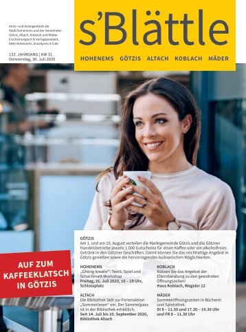 s'Blättle Nr. 31 - Do, 30. Juli 2020