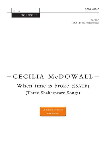 Cecilia McDowall When time is broke SSATB