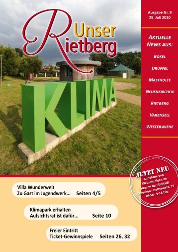 Unser Rietberg Ausgabe 09 vom 29. Juli 2020