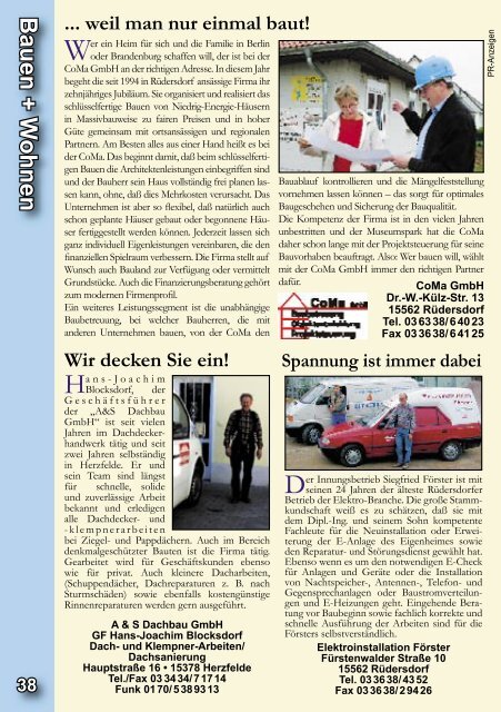 Gemeindemagazin Rüdersdorf 2004 - Stadtmagazin BS GmbH