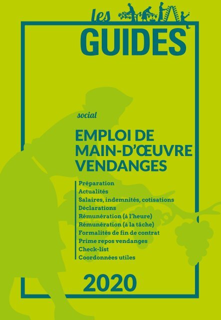 Les Guides du SGV - Emploi de main-d'œuvre vendange 2020