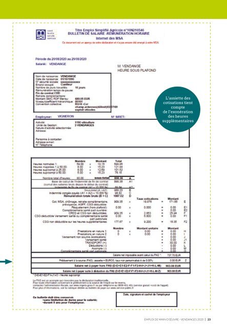 Les Guides du SGV - Emploi de main-d'œuvre vendange 2020