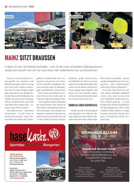 DER MAINZER - Das Magazin für Mainz und Rheinhessen - Nr. 359