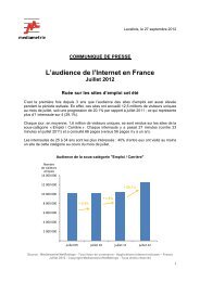 L'audience de l'Internet en France Juillet 2012