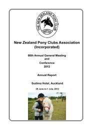 NZPCA Annual Report 2012 - New Zealand Pony Clubs Association