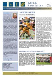 E.G.O.R. Newsletter - Golden Oldies Rugby