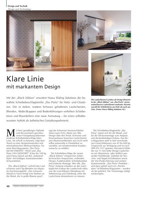 DESIGN+BESCHLAG Magazin 2020