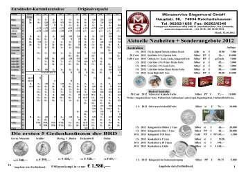 Preis - Münzservice Siegemund GmbH