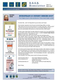 E.G.O.R. Newsletter - Golden Oldies Rugby