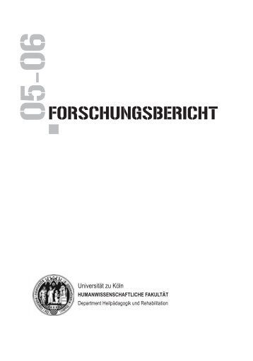 05-06FORSCHUNGSBERICHT - Humanwissenschaftliche Fakultät ...