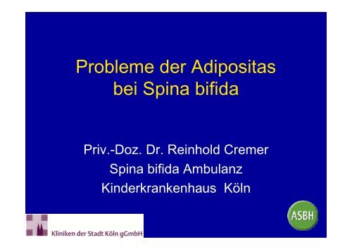 Probleme der Adipositas bei Spina bifida - ASbH