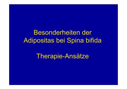 Probleme der Adipositas bei Spina bifida - ASbH