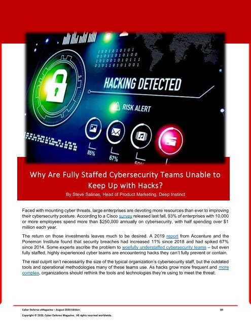 Cyber Defense eMagazine August 2020 Edition